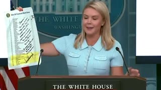Karoline Leavitt held up a chart of the World Central Bank Rates, in disgust.