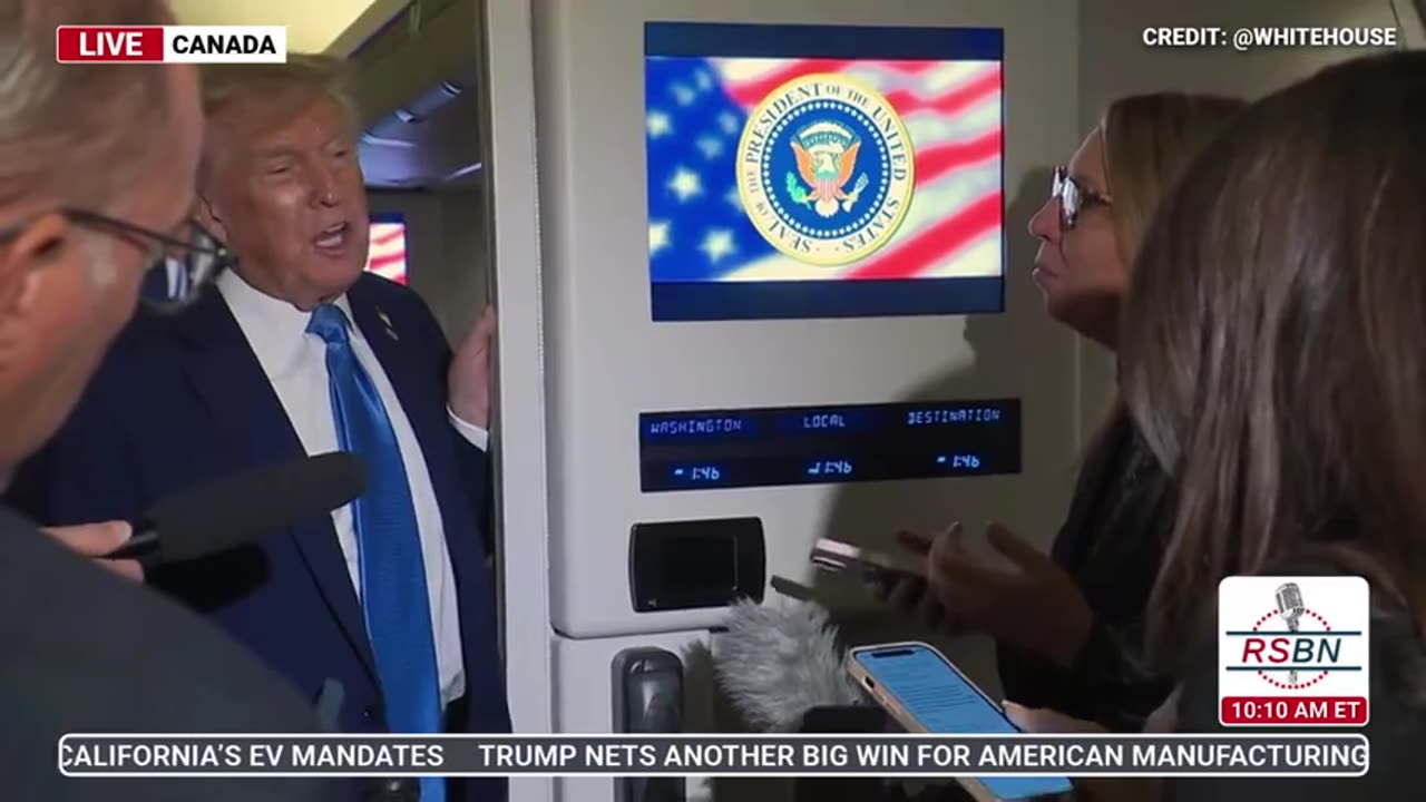 RSBN "if they do anything to our people..." President Trump onboard AF1 - 6-17-25
