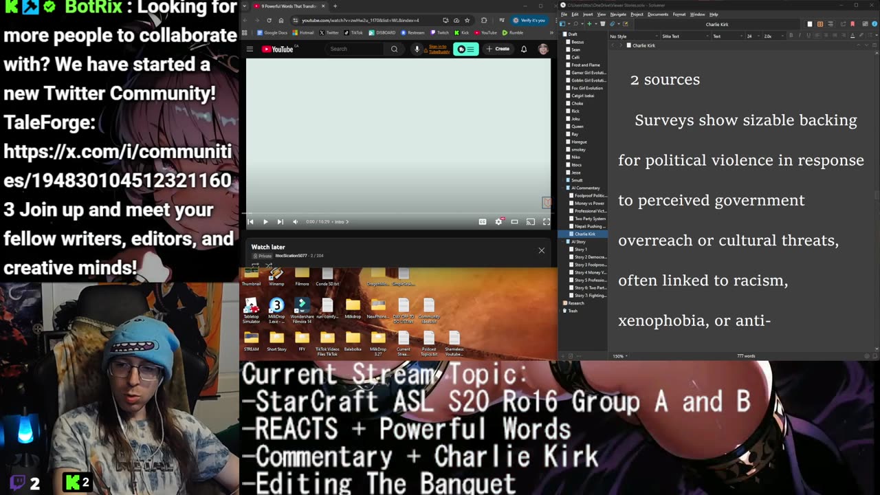 REACTS + Commentary + IF an online call to violence manifests in the real world. Where does the blame fall? Oh and Starcraft is great!