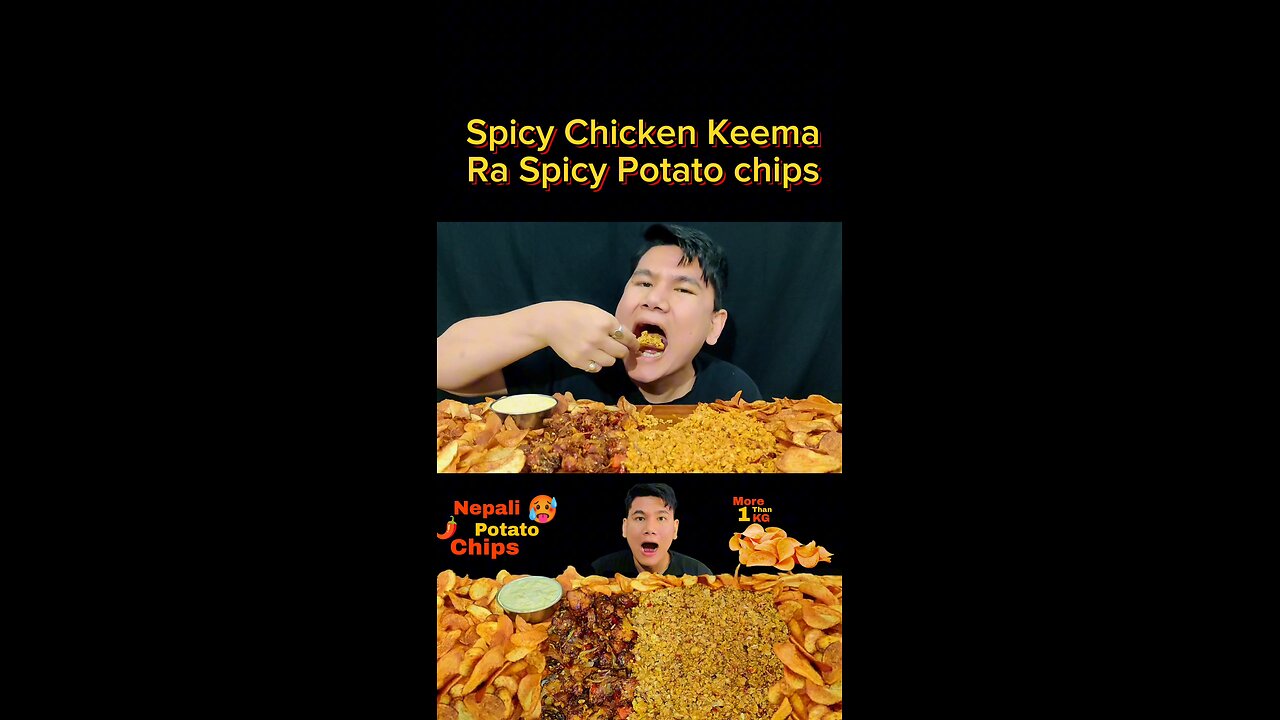 Spicy Chicken Keema and Spicy Potato Chips