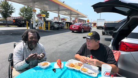 Crazy Homeless Guy Crashes Food Review