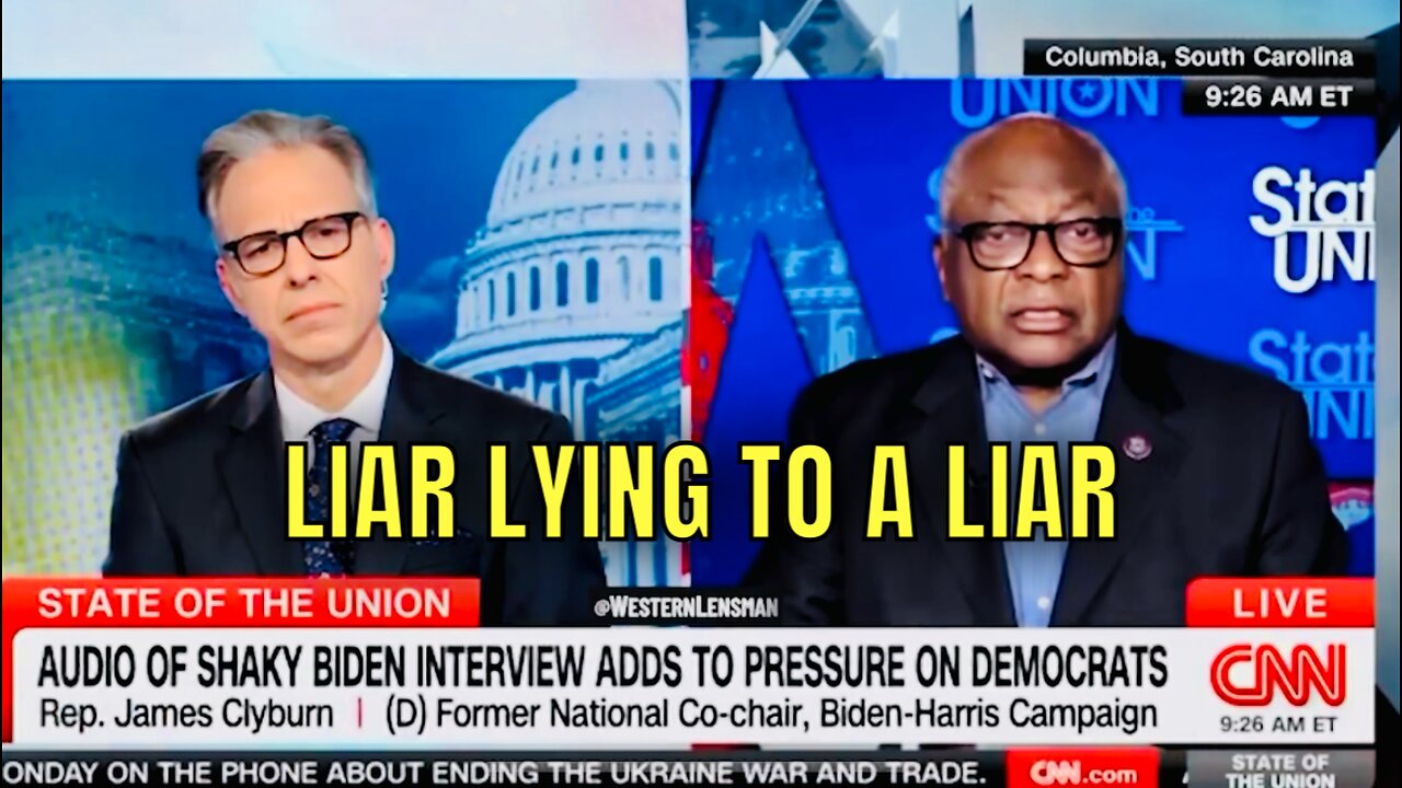 Jake Tapper selling a book this morning, & Jim Clyburn selling The Big Lie! 😡😡😡
