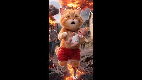 A cat rescue a little baby 🎬. l