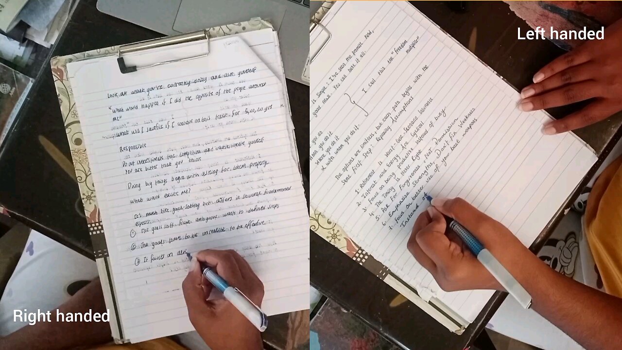 Writing with both hands [Experiment ]