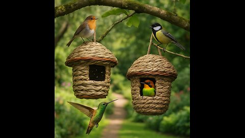 Rustic Natural Wicker Outdoor Birdhouse