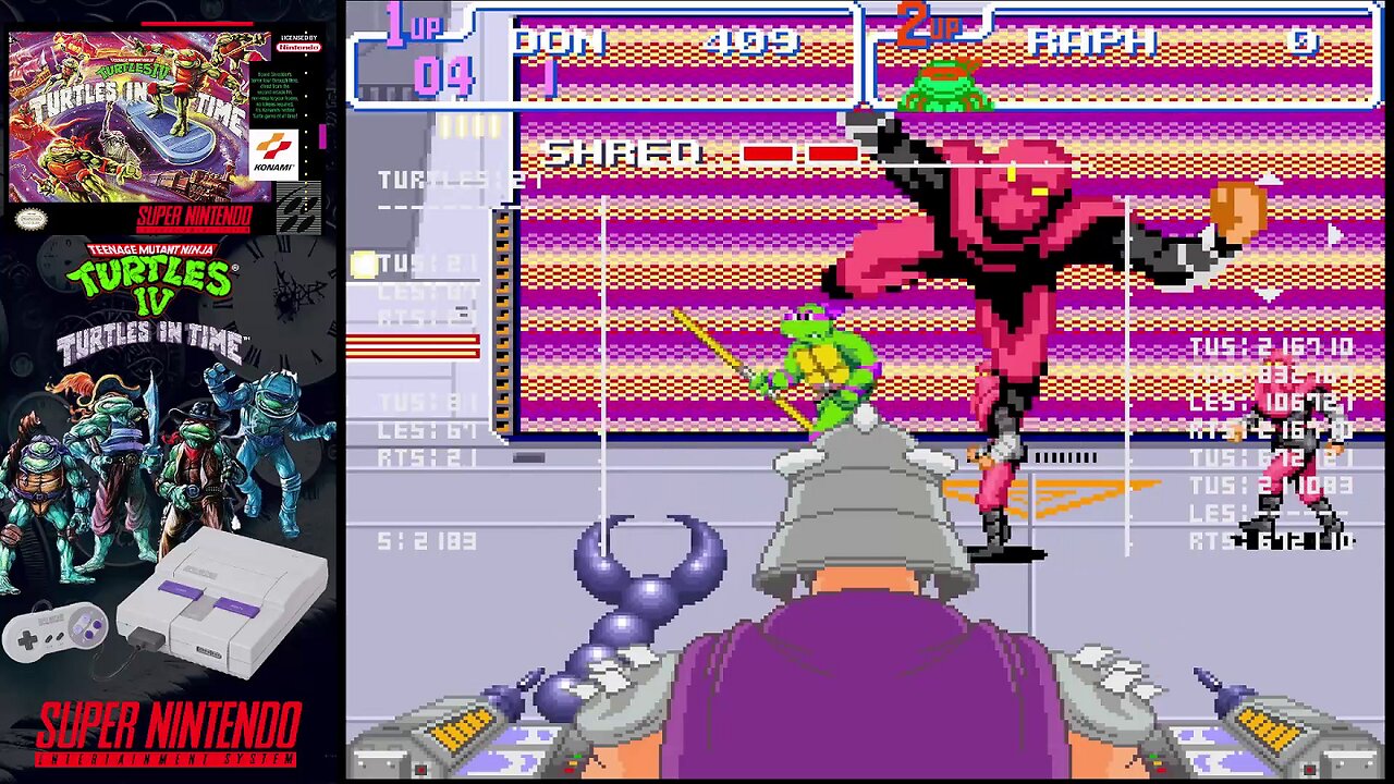 TMNT IV (Super Nintendo) - Level 4 boss 2: Shredder