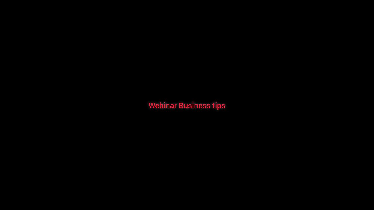 webinar business tips