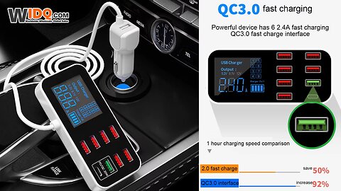 🚗 8-in-1 Car Charger Beast! QC3.0 + Type-C + LED Display! ⚡