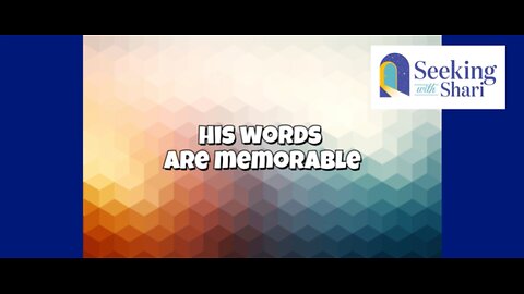 His Words are Memorable - Day 28 of 31 Days of Mercy