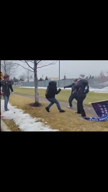 MAGA finally fights back against liberal protestor harassing him, FAFO, Instant Karma