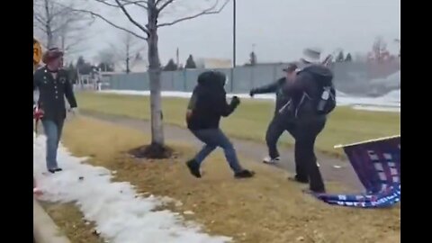 MAGA finally fights back against liberal protestor harassing him, FAFO, Instant Karma