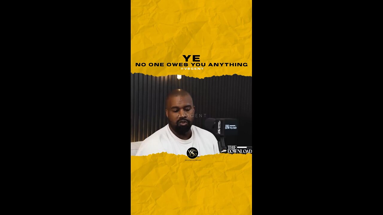 @ye No one owes you anything. #kanyewest 🎥 @thedownload