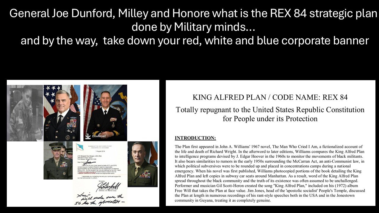 When the USA INC cannot handle the MASSES, REX84 will be enforced - USA INC GENERALS can you explain