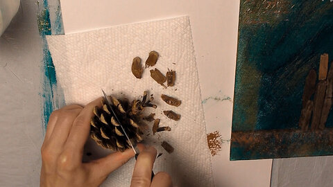 Mixed Media Tree with Paste, Paper, and Paint