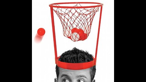 Basket Case Headband Hoop Game, with Adjustable Headband & 20 Balls, for Kids and Adults