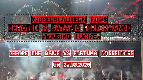 Kaiserslautern fans. Satanic praising Lucifer. before the game vs Fortuna Düsseldorf on 29.03.2025