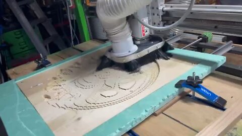 AL (My CNC) Carving out a 24 X 24 Sun/Moon Relief