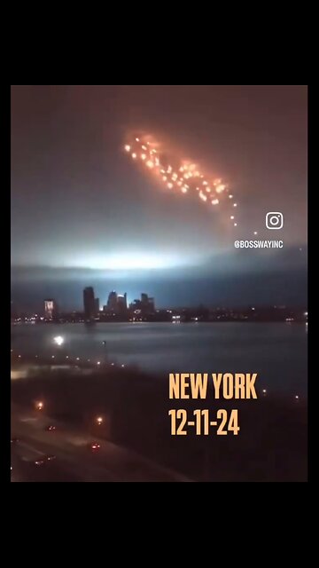 New York Skies Lighting Up At Date Of 12-11 (Orange Dragon Lights)