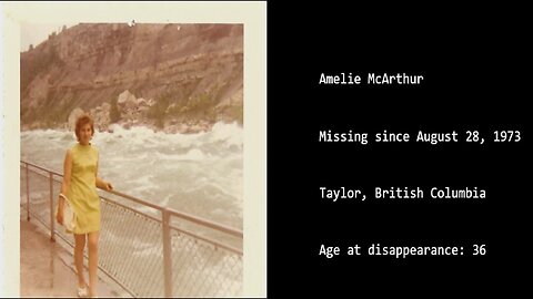 MISSING: Amelie McArthur (1973) - Taylor, B.C.