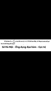 Sở Hà Nội: Đạo hàm: Đồ thị hàm số y=x^2/(x+1) có hai điểm cực trị A và B. Độ dài đoạn thẳng AB