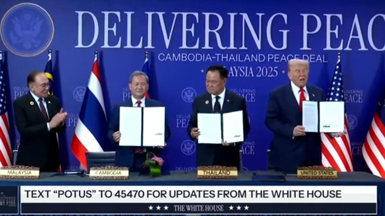 Pres Trump in Peace Treaty, Trade & Mineral Agreement Signing w/ Cambodia & Thailand