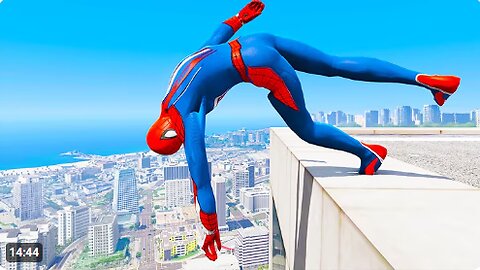قفزات/سقوطات سبايدرمان المجنونة (فشل سبايدرمان في GTA 5)