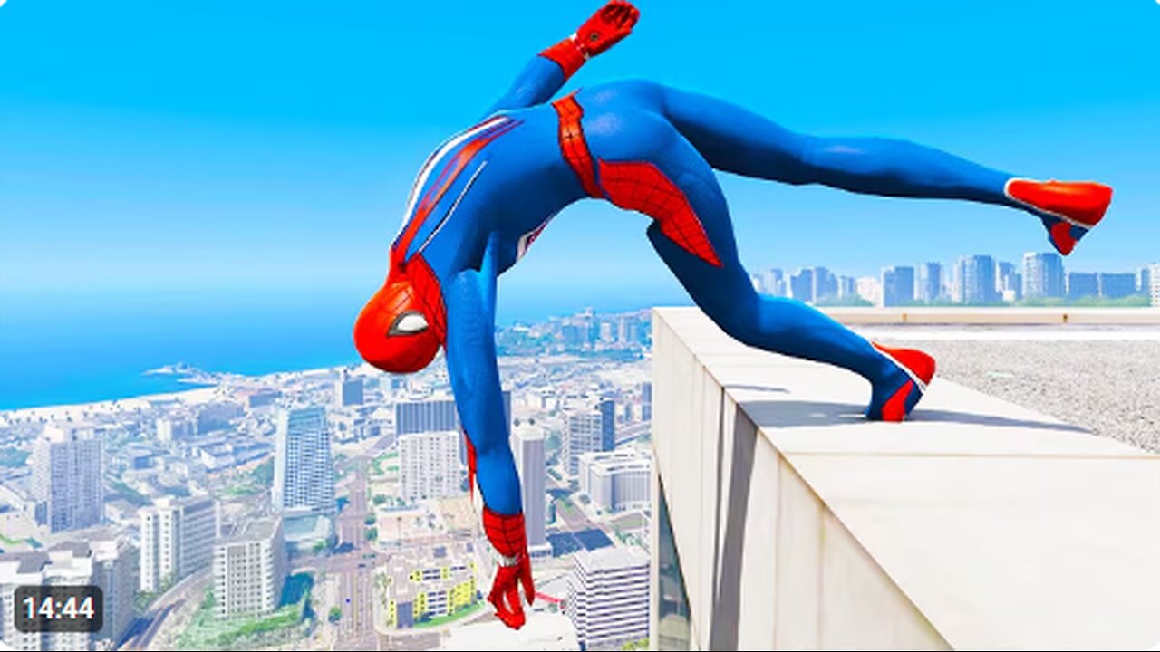 قفزات/سقوطات سبايدرمان المجنونة (فشل سبايدرمان في GTA 5)