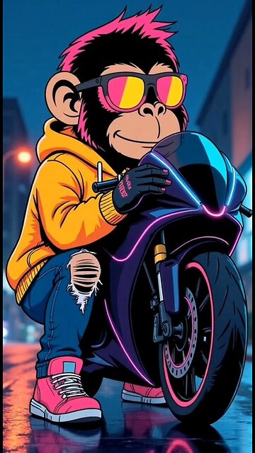Micky Monkey rides at night
