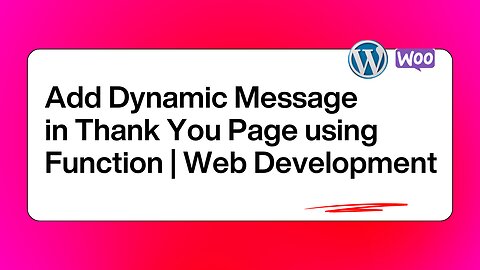 Add Dynamic Message in Thank You Page using Function | Web Development Tutorial #praja #jaidmeel