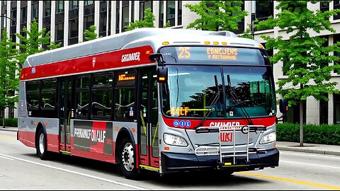 New Flyer XN40 Citybus is Driving On The Road