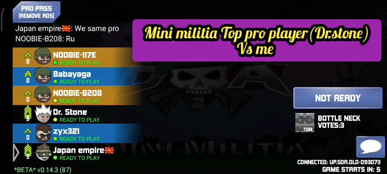 Mini militia playing with world top pro player