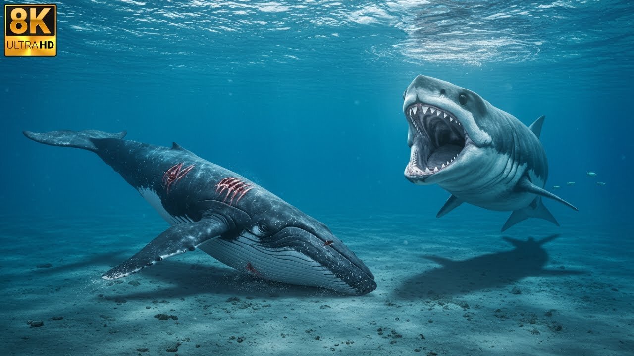 Megalodon: The Ancient Hunter of Humpback Whales! 🦈🔥