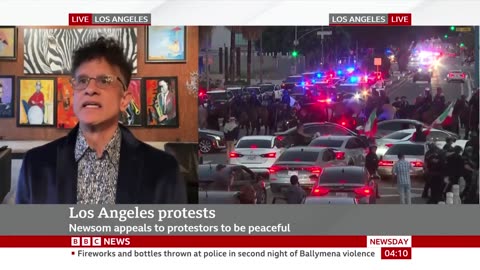 Curfew begins in LA as California governor attacks Trump for 'inflaming' protests