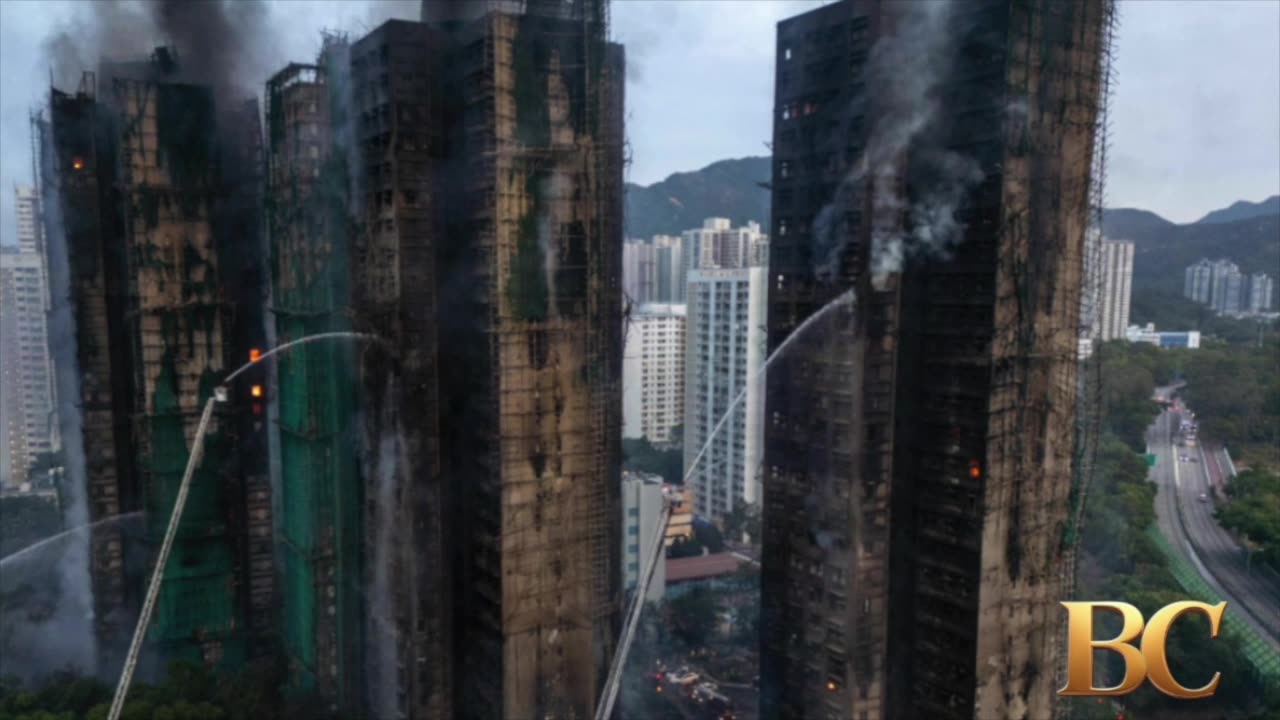 Hong Kong fire death toll rises to 128, with 200 still missing and 8 more arrested