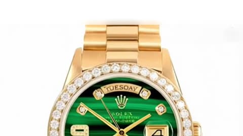 ROLEX Day‑Date 36mm – Custom Malachite Dial with Diamond Arabic Numerals & President Bracelet