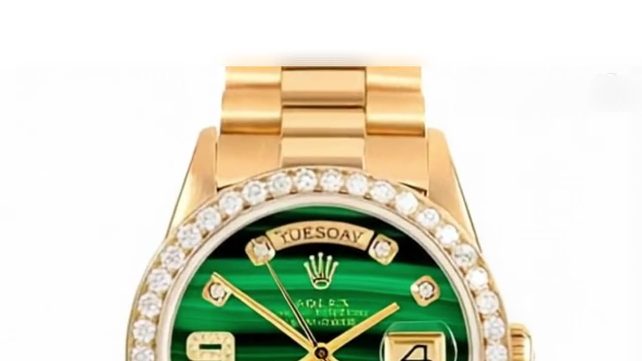 ROLEX Day‑Date 36mm – Custom Malachite Dial with Diamond Arabic Numerals & President Bracelet