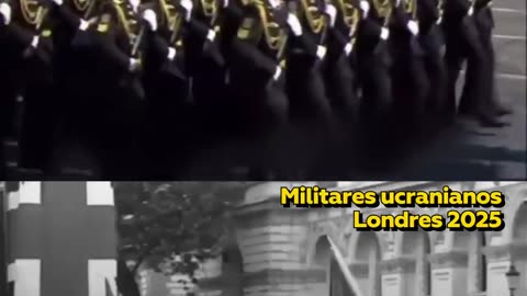 Comparativa: militares ucranianos en Moscú 2010 y Londres 2025