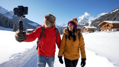 Honeymoon Vibes in Switzerland | Lalu Monkey & Pinky’s Fun Journey 🐵💛