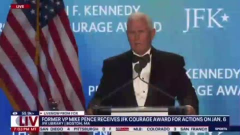 Traitor Mike Pence receiving an award for Jan 6th