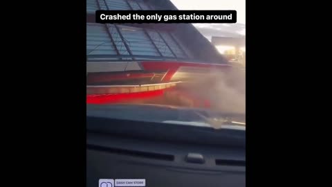 Someone plows into gas station