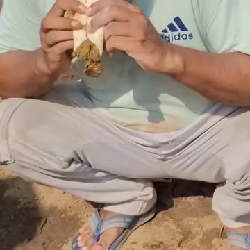 Indian Hindu Eating Cow Poo