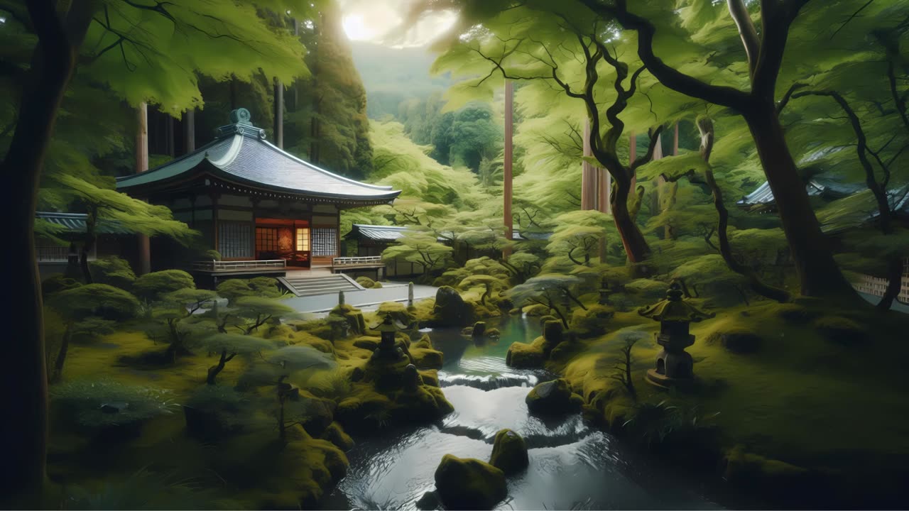 Serene Zen Temple Ambience | Relaxing Music for Deep Sleep, Meditation & Stress Relief