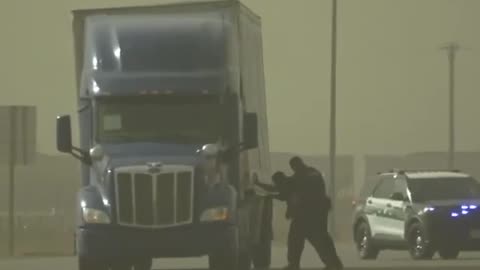 Extreme winds in Texas are flipping trucks, kicking up a dust storm