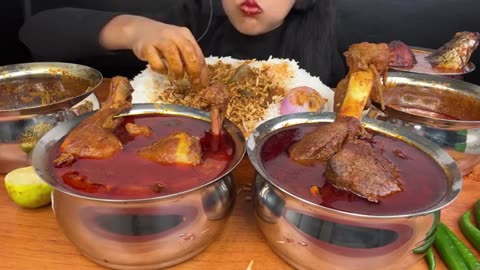 SPICY MUTTON CURRY,SPICY CHICKEN CURRY,SPICY EGG CURRY,SPICY LIVER CURRY,FISH CURRY *ASMR EATING