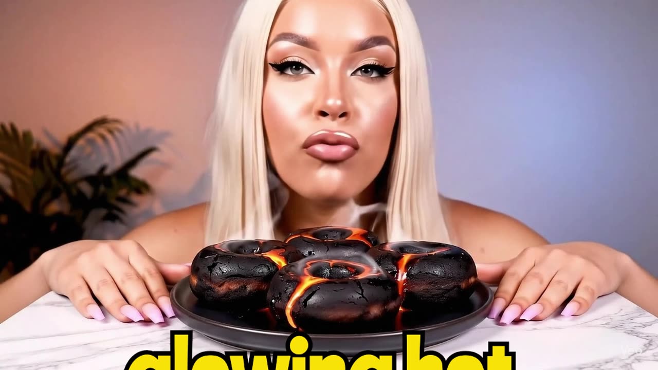 She’s Eating Lava Donuts?! 🍩🌋 ASMR So Unreal It Looks Delicious