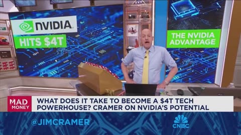 Jim Cramer discusses Nvidia's potential $4 trillion market valuation.