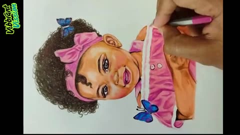 Toddler color pencil drawing