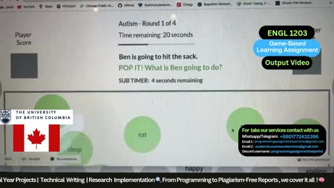 Student Work(Assignment) | ENGL 1203 Game-Based Learning : Idioms & Comprehension | UBC