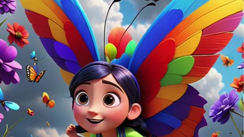 A butterfly with rainbow wings