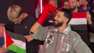 Adam Saleh Walks Out with Palestine, Yemen, and Sudan Flags at Brand Risk 11